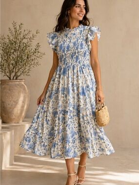 j marie blue dress Nina has entered the chat Adding color to your wardrobe with a sweet turquoise floral print for all your spring events ..TAP to shop! #jmariecollections